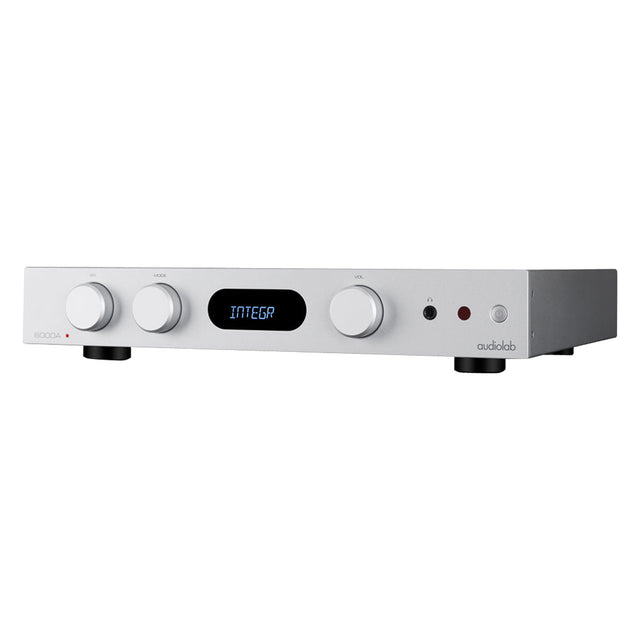 angle view of audiolab 6000A MKII Integrated Amplifier in silver