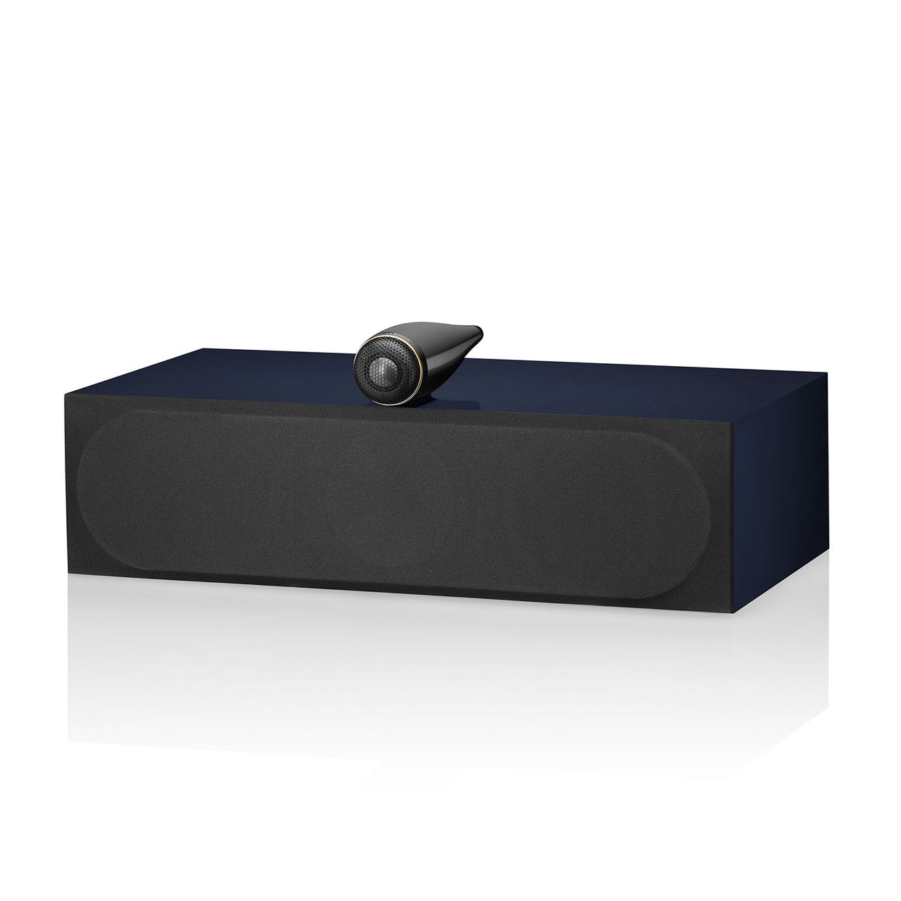 Angle view of Bowers & Wilkins HTM71 S3 Signature Center Channel Speaker wtih grill
