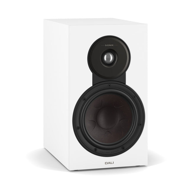 Angle of White DALI SONIK 3 Bookshelf Speakers