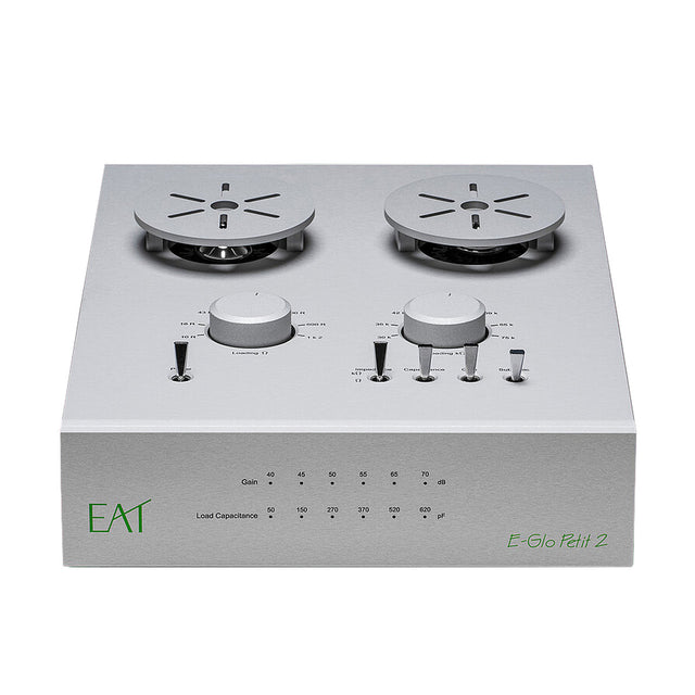 Front of EAT E-Glo Petit 2 Vacuum Tube Phono Preamplifier - Silver