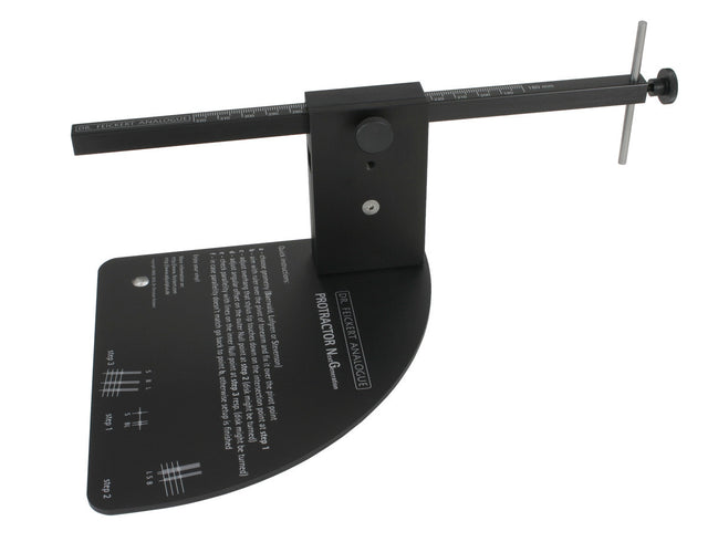 Upper front of Feickert Universal Turntable Protractor