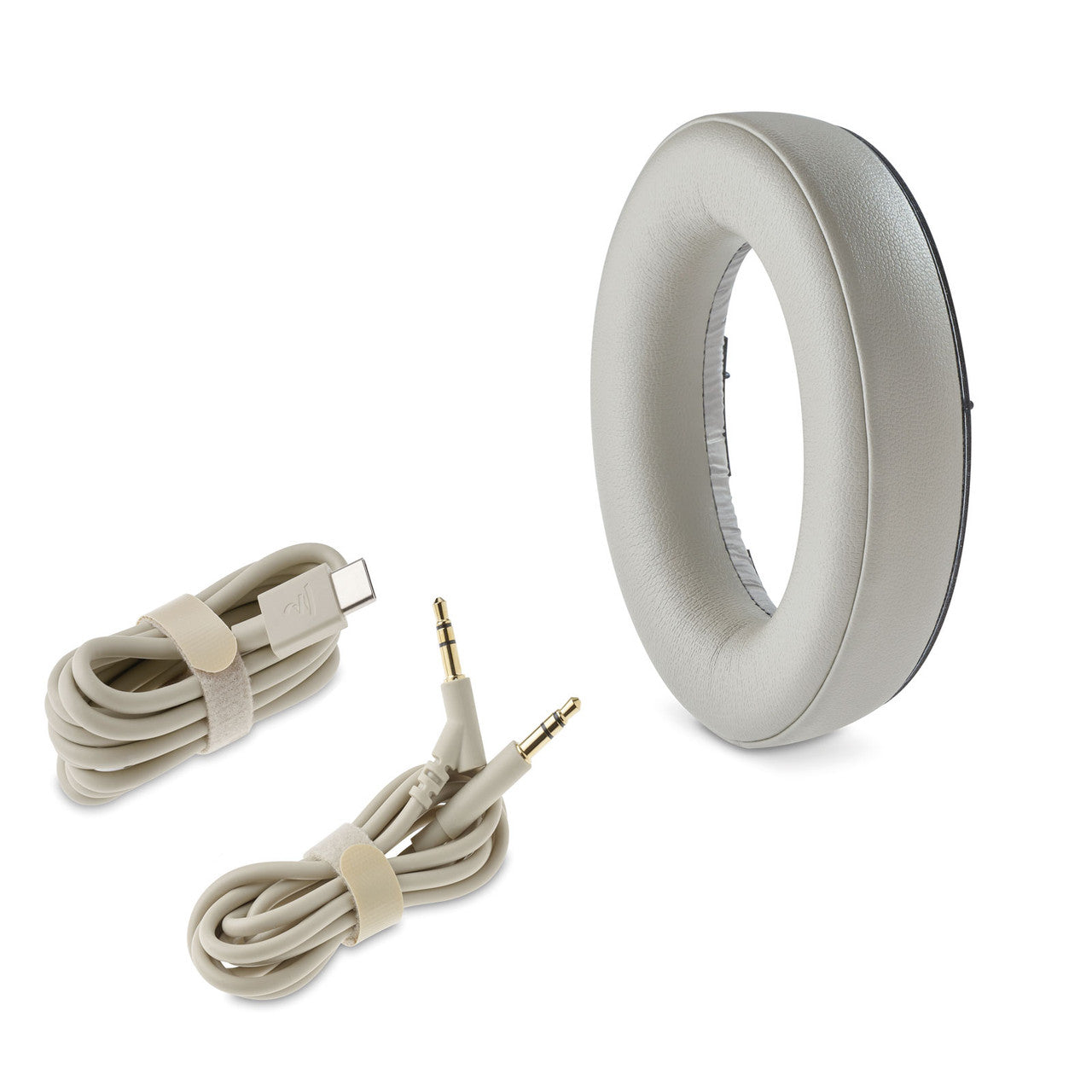 Focal Bathys Wireless Noise Cancelling Headphones in Dune with cordsand earpads