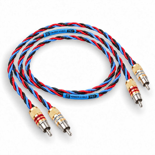 Kimber Kable PBJ RCA interconnect cable, coiled pair with RCA plugs