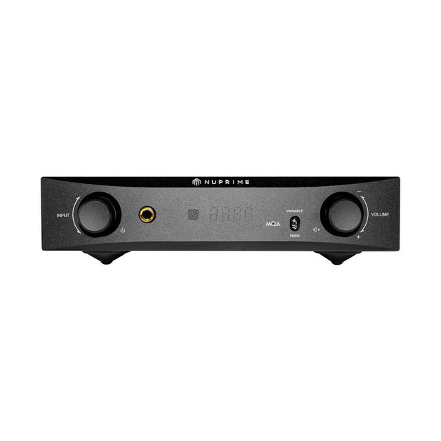 Front of NuPrime DAC-9X Digital-to-Analog Converter and Headphone Amplifier