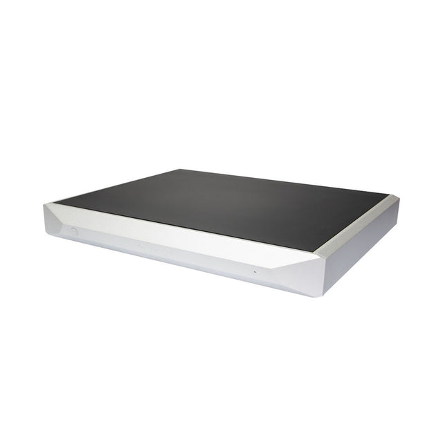 Right side of silver NuPrime Evolution STA stereo amplifier