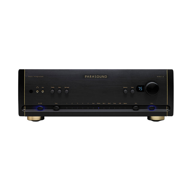 Front of Parasound Halo HINT 6 Integrated Amplifier Black