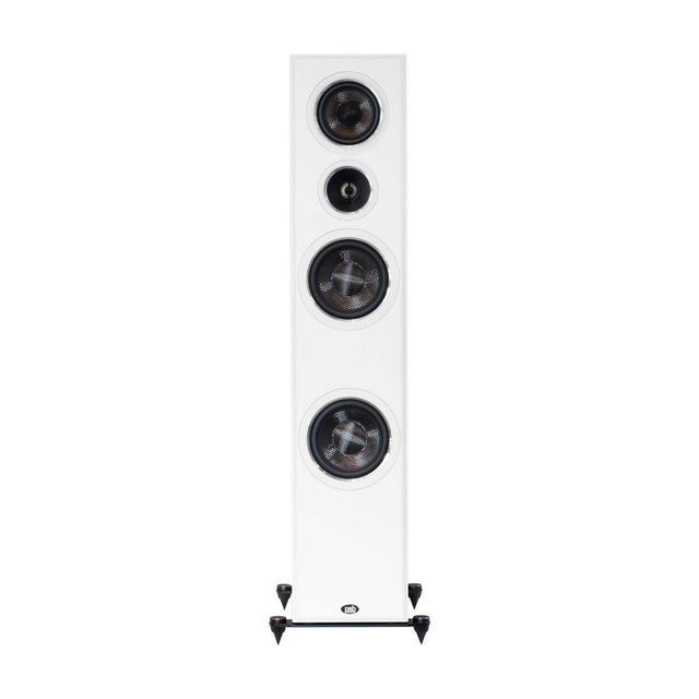 Front of PSB Imagine T54 Tower Loudspeaker in white without grill