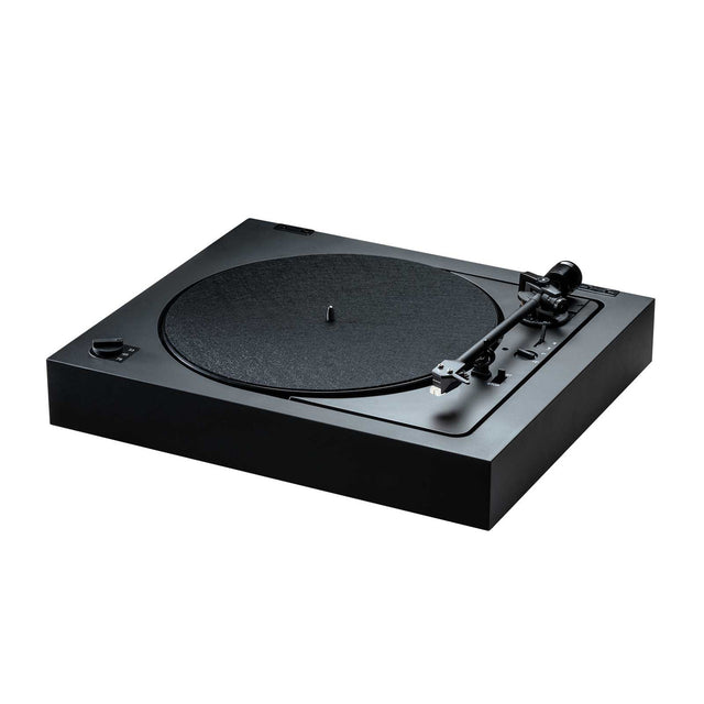 Angled view of the Pro-Ject Automat A2 Fully Automatic Turntable in Black with the Sumiko Rainier Cartridge