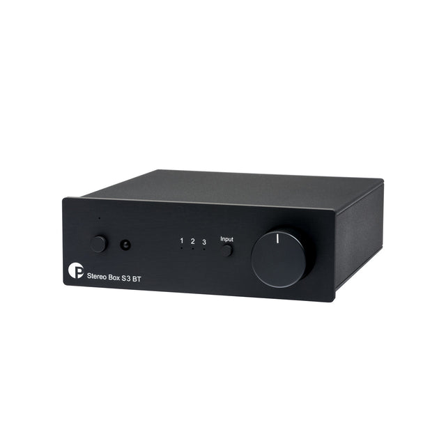 Angled view of the Pro-Ject Stereo Box S3 BT Integrated Amplifier with Bluetooth
