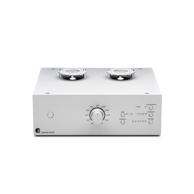 Front of Pro-Ject Tube Box DS3 B True Balanced Phono Preamplifier