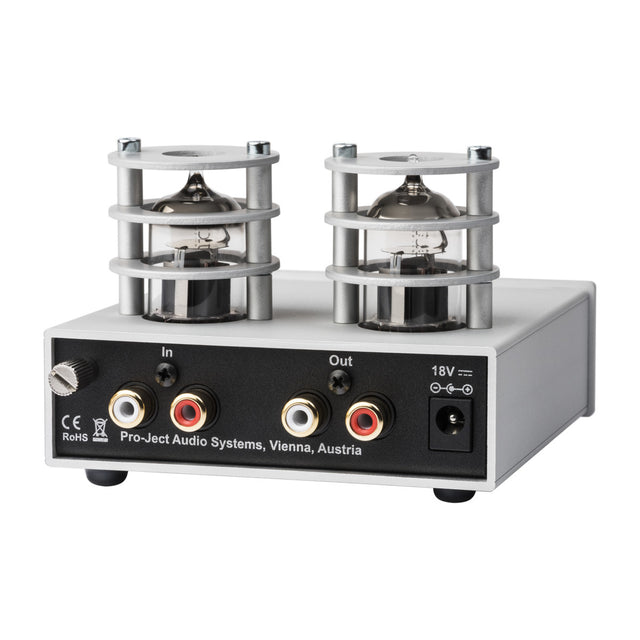 Back of Pro-Ject Tube Box S2 Phono Preamplifier