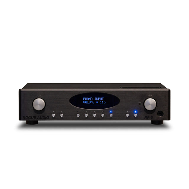 Front of Rogue Audio RP-5 v2 Preamplifier