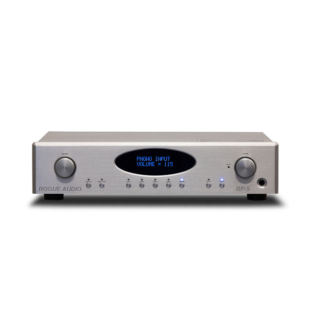 Front of Rogue Audio RP-5 v2 Preamplifier