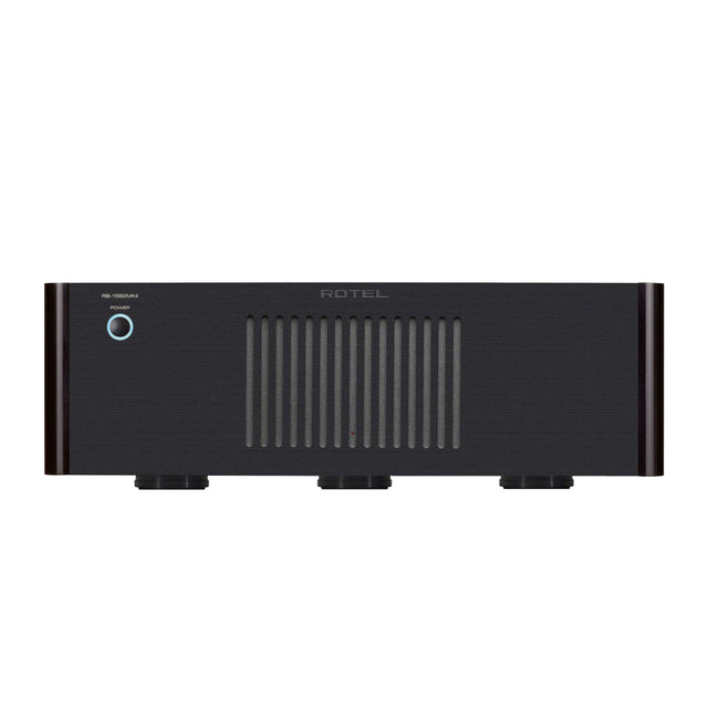 Front of black Rotel RB-1582 MkII stereo power amplifier