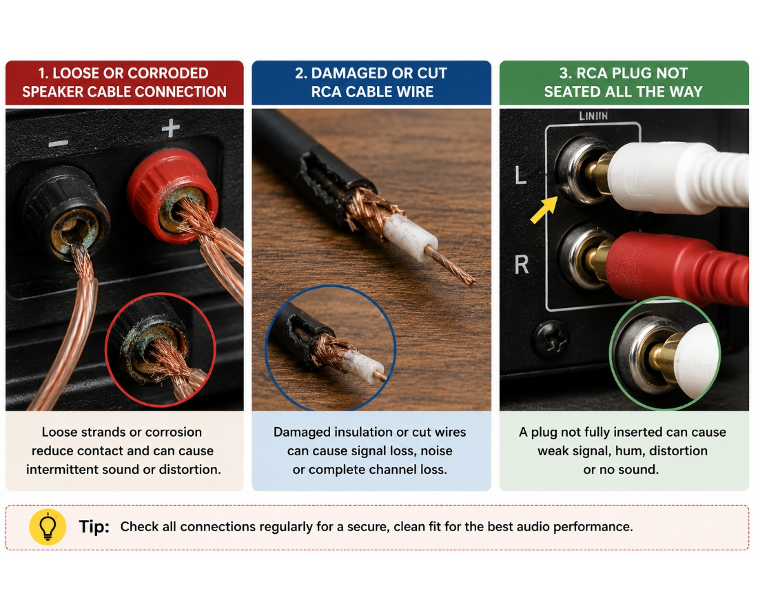 <p><strong>A failing connection is audible. An expensive one usually isn't. </strong>Reseating and cleaning your existing cables fixes more real problems than any upgrade.</p>